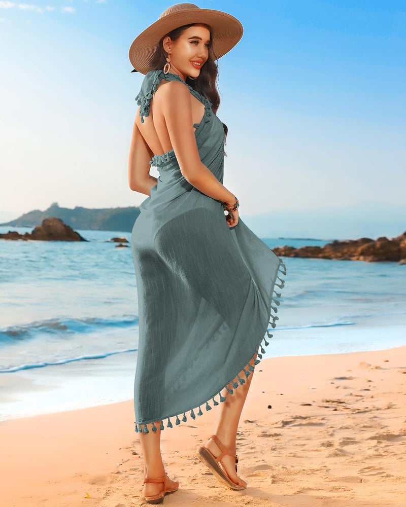 Eicolorte Store Sarong Cover Up Womens Beach Cover Up Bikini Bathing Suit Swimsuit Swimwear Coverup Sarong Pareo Wraps for Women - Image 4